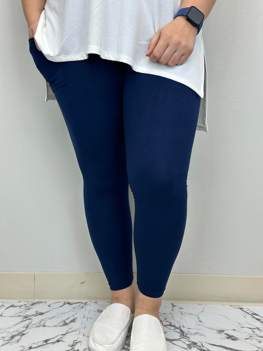 Navy Leggings w/ Pockets